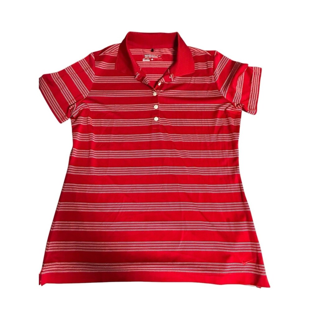 Nike Golf Polo Shirt Women's‎ Large Red Tour Performance Short Sleeve Pul…